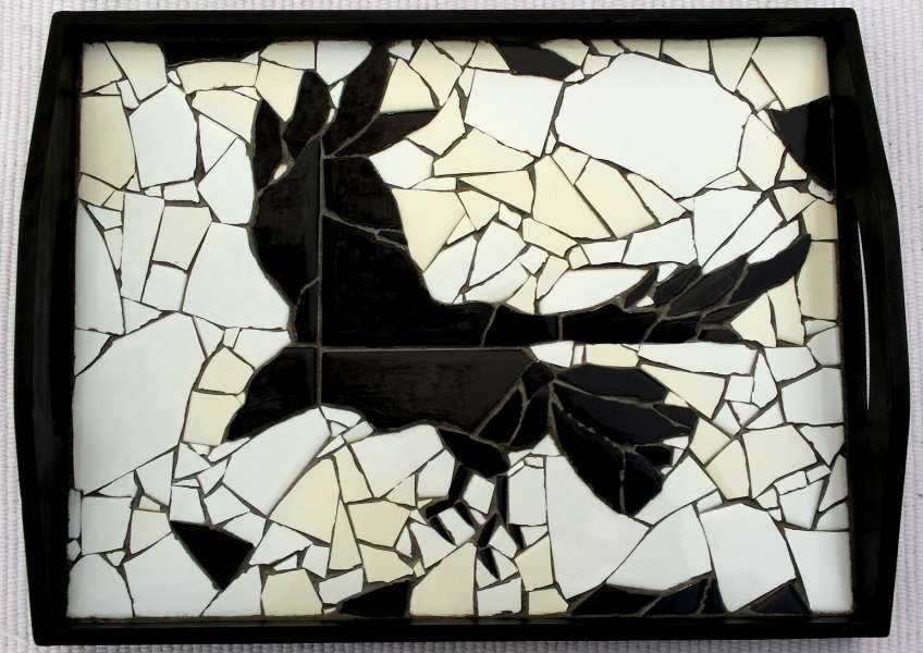 Raven Mosaic Serving Tray